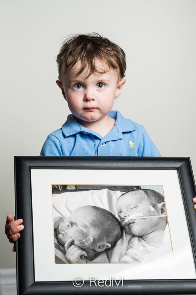 5 Noah, born at 32 weeks. His twin sister Victoria, left in the framed picture, died after living 1 month