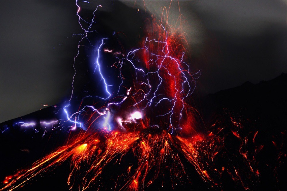 8 Volcanic lightning, Japan. Photo by Takehito Miyatake.