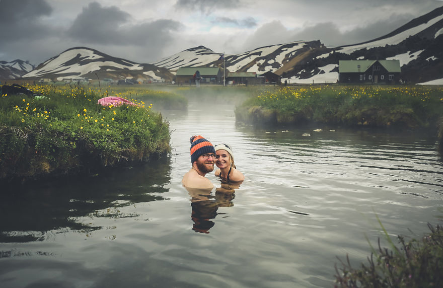 7 We bathed in hot springs in Iceland…