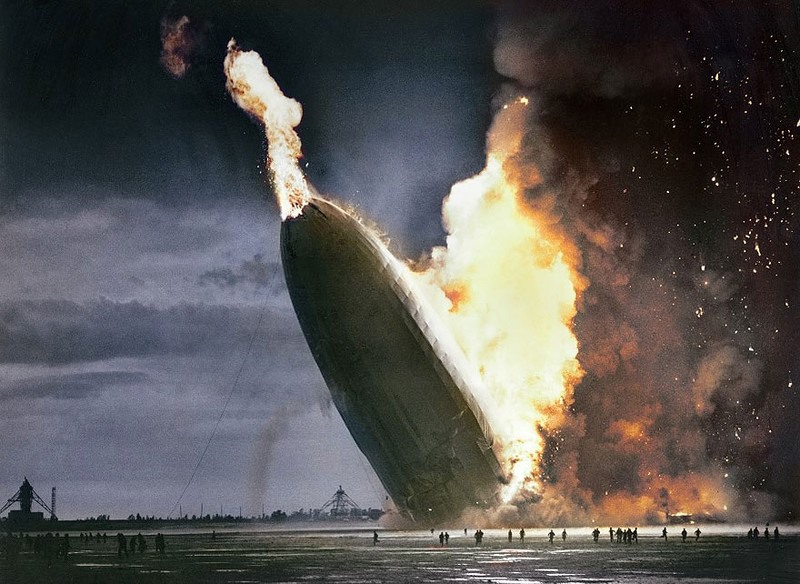 5 The collapse of the airship Hindenburg, May 6, 1937. Photograph by Dana Keller.