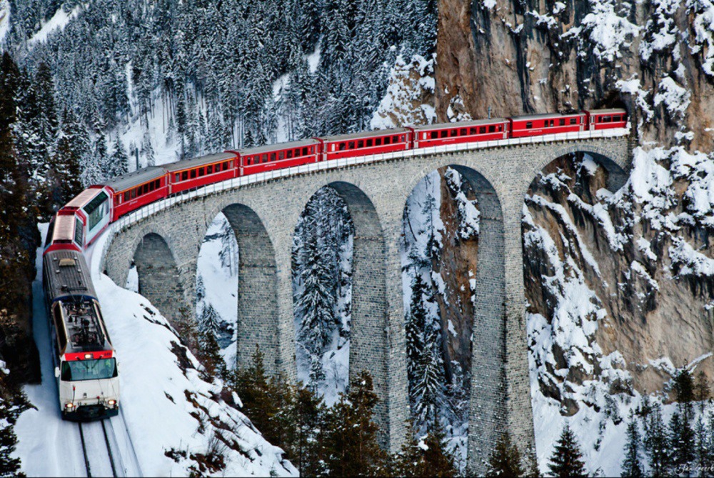 13 Landwasser Viaduct, Switzerland. Photograph by daniel-kordan